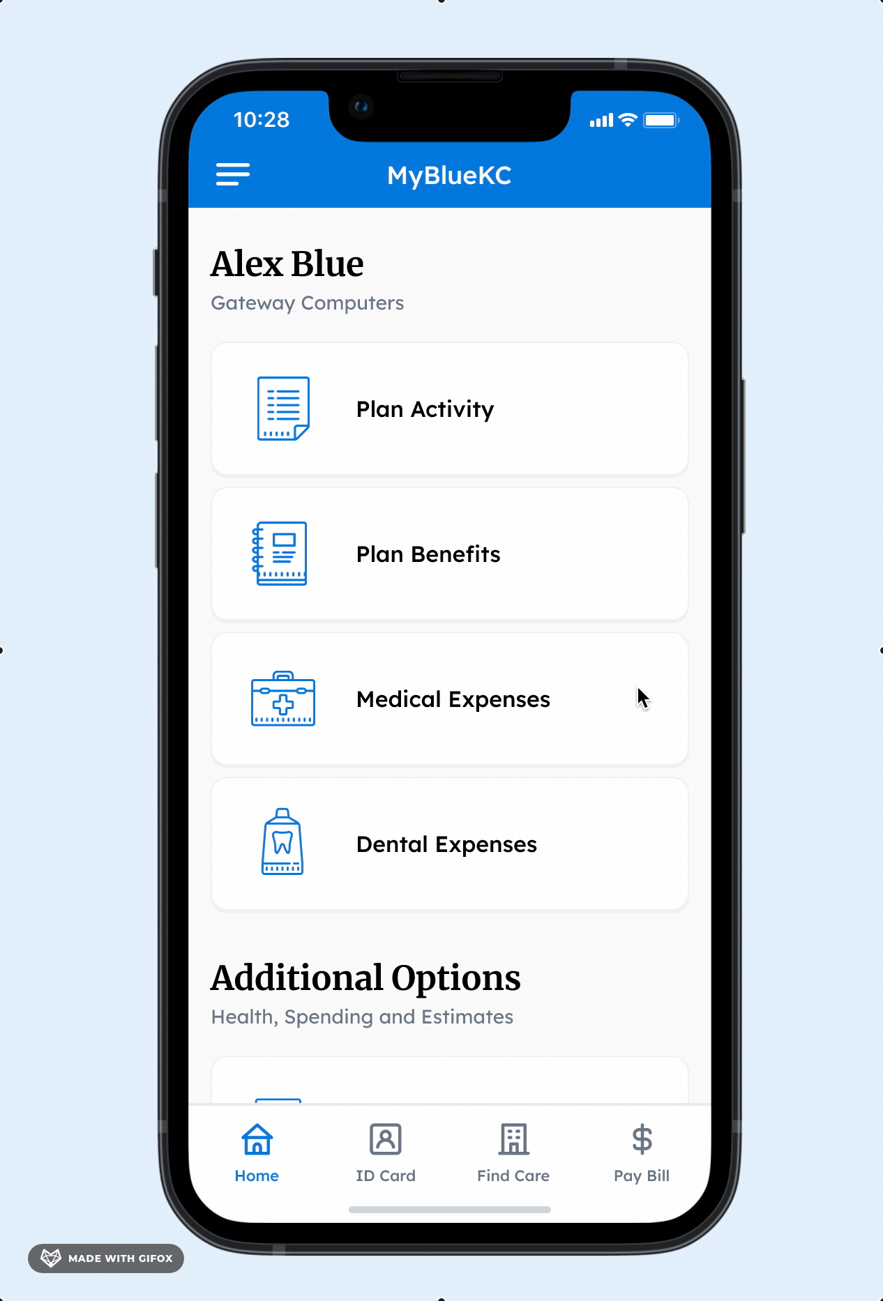 An animated tour of expenses and deductibles within a health insurance app. Featured design mockups from Sean Berger.